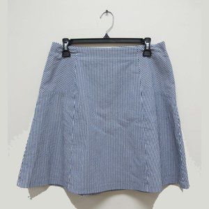 Ann Taylor LOFT A-line Blue Striped Skirt Size 8